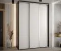Šatníková skriňa s posuvnými dverami DAVOS 180cm | Čierna / biela / strieborné pojazdy