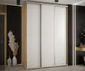 Šatníková skriňa s posuvnými dverami DAVOS 180cm | DUB Artisan / biela / strieborné