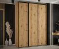 Šatníková skriňa s posuvnými dverami DAVOS 180cm | DUB Artisan / čierne pojazdy