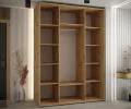 Šatníková skriňa s posuvnými dverami DAVOS 180cm | DUB Artisan / čierna / čierne pojazdy