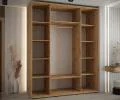 Šatníková skriňa s posuvnými dverami DAVOS 190cm | DUB Artisan / čierna / čierne pojazdy