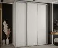 Šatníková skriňa s posuvnými dverami DAVOS 200cm | Biela / strieborné pojazdy