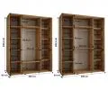 Šatníková skriňa s posuvnými zrkadlovými dverami DAVOS 200cm | DUB Artisan / čierne pojazdy