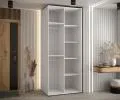 Šatníková skriňa s posuvnými dverami DAVOS 4, 120cm | Biela / strieborné pojazdy