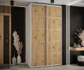 Šatníková skriňa s posuvnými dverami DAVOS 4, 140cm | Biela / DUB Artisan / strieborné