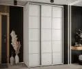 Šatníková skriňa s posuvnými dverami DAVOS 4, 160cm | Biela / strieborné