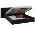 Čalúnená posteľ DENVER 160x200 s kovovým zdvižným roštom PARIS ČIERNÁ