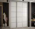 Šatníková skriňa s posuvnými dverami DAVOS 4, 170cm | Biela / strieborné