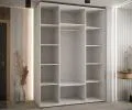 Šatníková skriňa s posuvnými dverami DAVOS 4, 170cm | Biela / DUB Artisan / strieborné