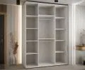 Šatníková skriňa s posuvnými dverami DAVOS 4, 170cm | Biela / DUB Artisan / strieborné