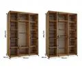 Šatníková skriňa s posuvnými dverami DAVOS 4, 170cm | Čierna / DUB Artisan / čierne pojazdy