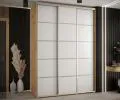 Šatníková skriňa s posuvnými dverami DAVOS 4, 180cm | DUB Artisan / biela / strieborné