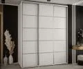Šatníková skriňa s posuvnými dverami DAVOS 4, 190cm | Biela / strieborné pojazdy