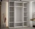 Šatníková skriňa s posuvnými dverami DAVOS 4, 190cm | Biela / DUB Artisan / strieborné