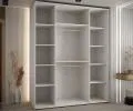 Šatníková skriňa s posuvnými dverami DAVOS 4, 190cm | Biela / DUB Artisan / strieborné