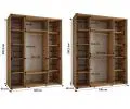 Šatníková skriňa s posuvnými dverami DAVOS 4, 190cm | Biela / DUB Artisan / strieborné