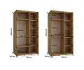 Šatníková skriňa s posuvnými dverami a zrkadlom DAVOS 5, 140cm | Biela / DUB Artisan / strieborné