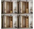 Šatníková skriňa s posuvnými dverami a zrkadlom DAVOS 5, 140cm | DUB Artisan / čierne pojazdy