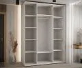 Šatníková skriňa s posuvnými dverami a zrkadlom DAVOS 5, 160cm | Biela / DUB Artisan / strieborné