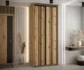 Šatníková skriňa s posuvnými dverami DAVOS 6, 100cm | DUB Artisan / čierne pojazdy