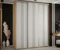 Šatníková skriňa s posuvnými dverami DAVOS 6, 190cm | DUB Artisan / biela / strieborné