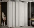 Šatníková skriňa s posuvnými dverami DAVOS 6, 200cm | Biela / strieborné pojazdy