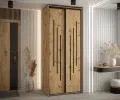 Šatníková skriňa s posuvnými dverami DAVOS 8, 120cm | DUB Artisan / čierne pojazdy