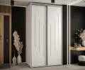 Šatníková skriňa s posuvnými dverami DAVOS 8, 140cm | Biela / strieborné pojazdy