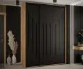 Šatníková skriňa s posuvnými dverami DAVOS 8, 180cm | DUB Artisan / čierna / čierne pojazdy