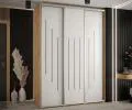 Šatníková skriňa s posuvnými dverami DAVOS 8, 180cm | DUB Artisan / biela / strieborné