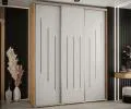 Šatníková skriňa s posuvnými dverami DAVOS 8, 200cm | DUB Artisan / biela / strieborné