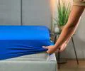 Plachta JERSEY s gumou 200x200 cm TMAVO MODRÁ