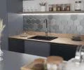 Granitový drez ELITE čierny + sifón chróm 70 x 50 x 21 cm