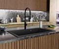 Granitový drez ELITE čierny + sifón čierny 80 x 50 x 21 cm