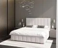 Čalúnená posteľ AUSTIN 160x200cm Biela Paris s úložným priestorom kovový rošt