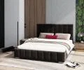 Čalúnená posteľ AUSTIN 180x200cm Čierna Paris s úložným priestorom kovový rošt