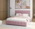 Čalúnená posteľ AUSTIN 120x200cm Ružová Paris s úložným priestorom kovový rošt
