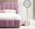 Čalúnená posteľ AUSTIN 120x200cm Fialová Paris s úložným priestorom kovový rošt