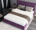 Čalúnená posteľ AUSTIN 90x200cm Tmavo fialová Paris s úložným priestorom kovový rošt