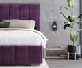 Čalúnená posteľ AUSTIN 120x200cm Tmavo fialová Paris s úložným priestorom kovový rošt