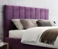 Čalúnená posteľ AUSTIN 140x200cm Tmavo fialová Paris s úložným priestorom kovový rošt
