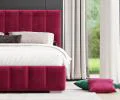 Čalúnená posteľ AUSTIN 160x200cm Vínová Paris s úložným priestorom kovový rošt
