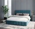 Čalúnená posteľ AUSTIN 140x200cm Modrá Paris s úložným priestorom kovový rošt