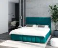 Čalúnená posteľ AUSTIN 120x200cm Tyrkysová Paris s úložným priestorom kovový rošt