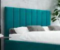 Čalúnená posteľ AUSTIN 120x200cm Tyrkysová Paris s úložným priestorom kovový rošt
