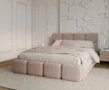 Čalúnená posteľ DELICATO 140x200 cm Ružová Boucle s úložným priestorom kovový rošt