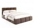 Čalúnená posteľ DELICATO 140x200 cm Hnedá Boucle s úložným priestorom kovový rošt