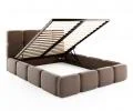 Čalúnená posteľ DELICATO 140x200 cm Hnedá Boucle s úložným priestorom kovový rošt