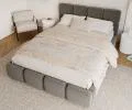 Čalúnená posteľ DELICATO 140x200 cm Grafit Boucle s úložným priestorom kovový rošt