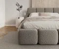 Čalúnená posteľ DELICATO 140x200 cm Sivá Boucle s úložným priestorom kovový rošt